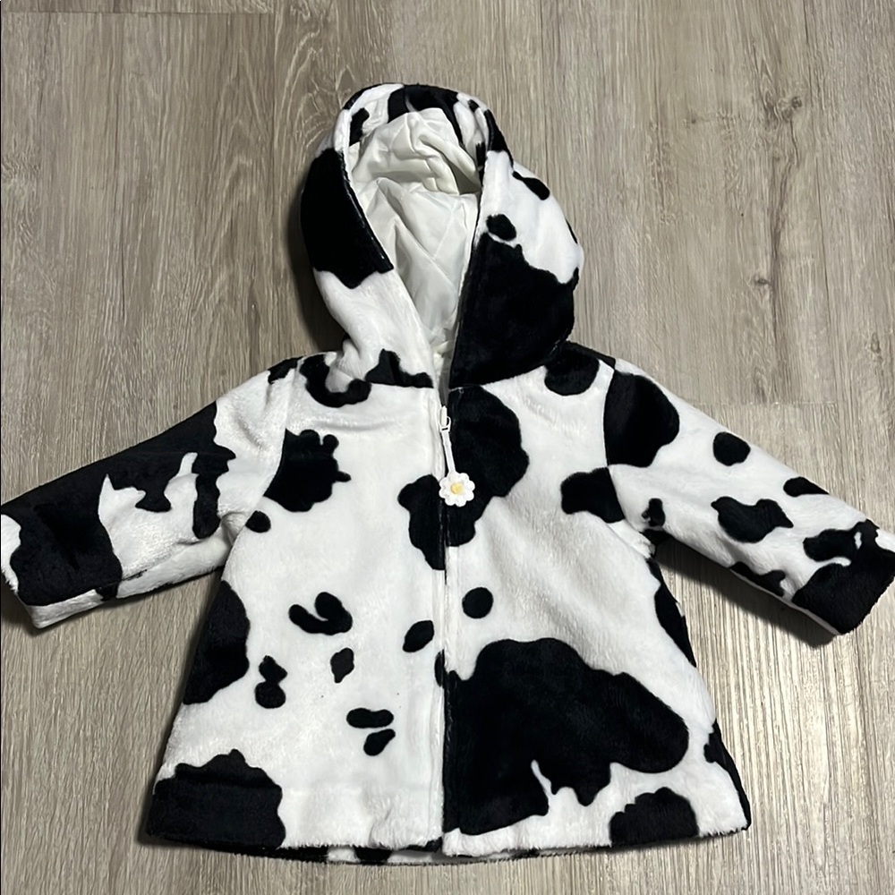 Cow Print Hooded Jacket